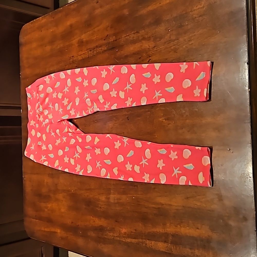 Hot Pink Shell‎ print LulaRoe leggings
